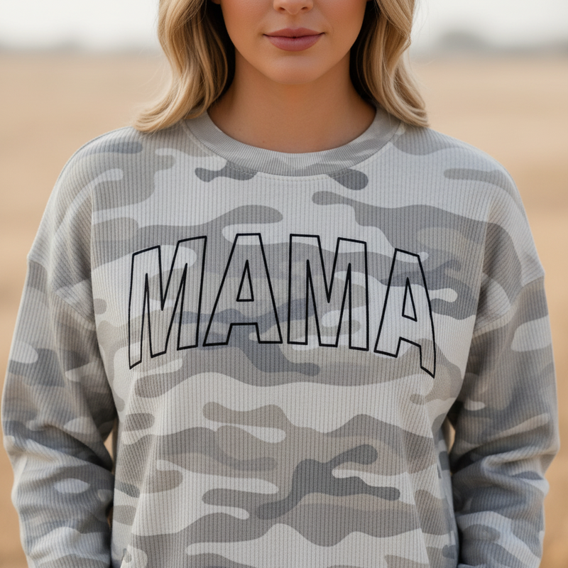 Load image into Gallery viewer, Mama Outline Grey (Front)