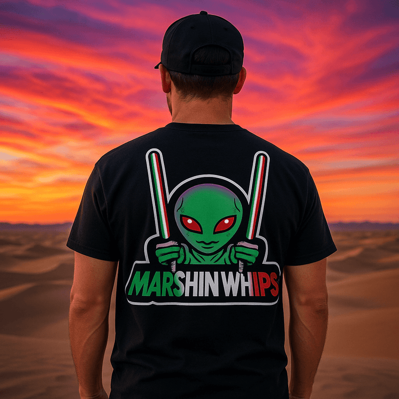 Load image into Gallery viewer, Marshin Whips Green, White and Red Logo T-Shirt