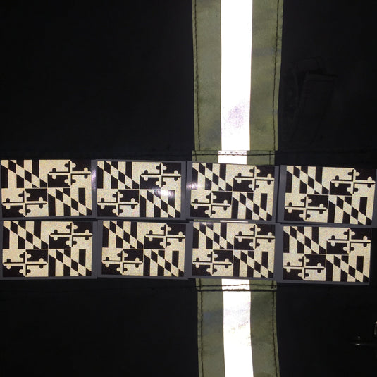 BLACKED OUT MARYLAND FLAG REFLECTIVE HELMET TRIM