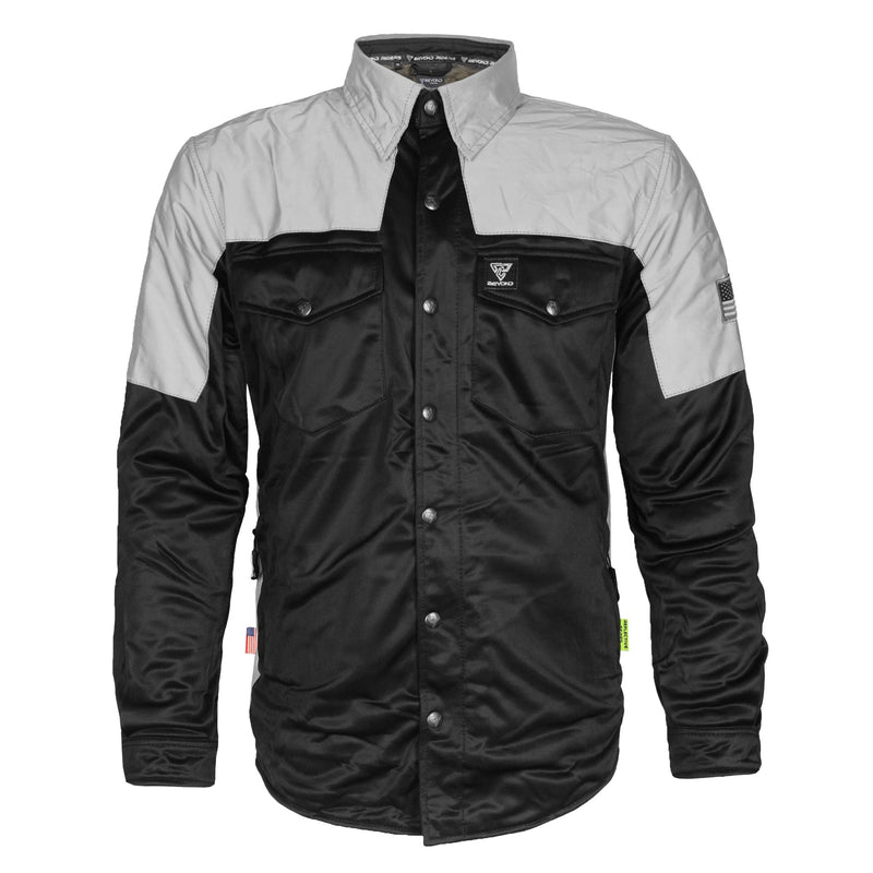 Load image into Gallery viewer, Ultra Reflective Shirt "Alloy Eclipse" - Black and Silver with Pads
