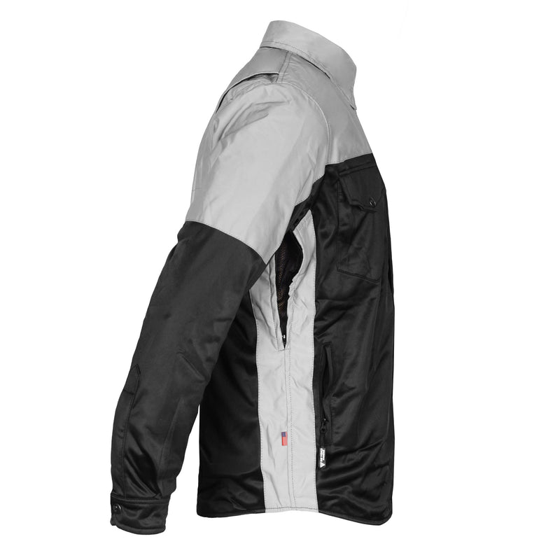 Load image into Gallery viewer, Ultra Reflective Shirt "Alloy Eclipse" - Black and Silver with Pads