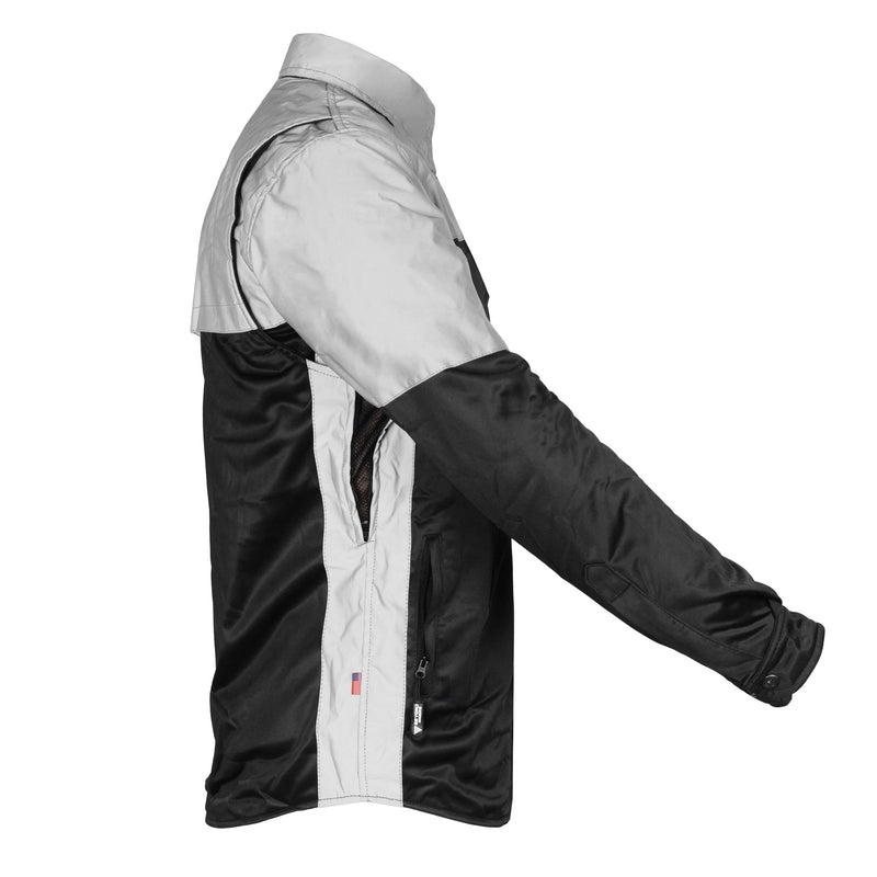 Load image into Gallery viewer, Ultra Reflective Shirt "Alloy Eclipse" - Black and Silver with Pads
