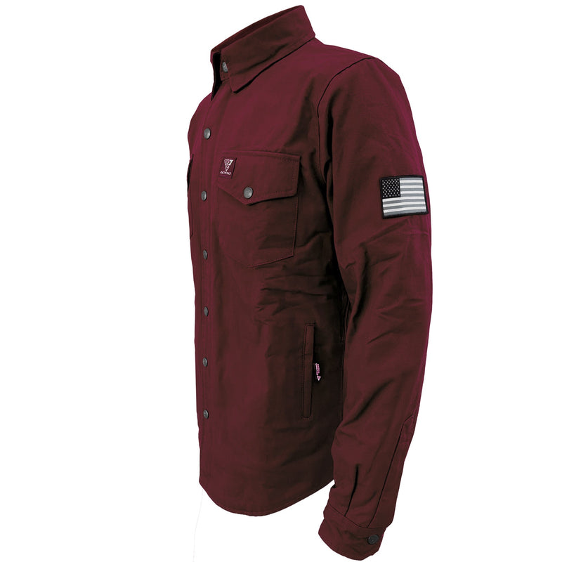 Load image into Gallery viewer, Protective Canvas Jacket for Men - Red Maroon with Pads