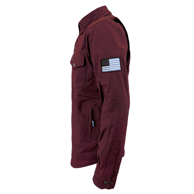 Load image into Gallery viewer, Protective Canvas Jacket for Men - Red Maroon with Pads