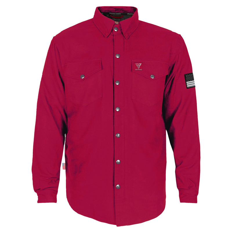 Load image into Gallery viewer, Protective Flannel Shirt - Red Maroon Solid