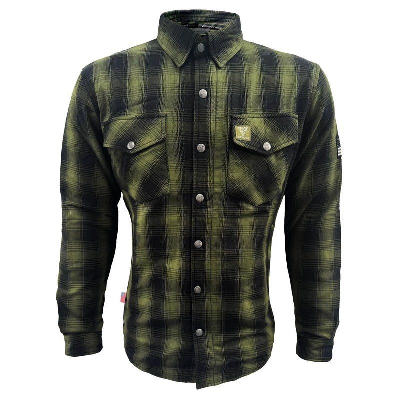 Load image into Gallery viewer, Protective Flannel Shirt For Men - Green and Black Plaid