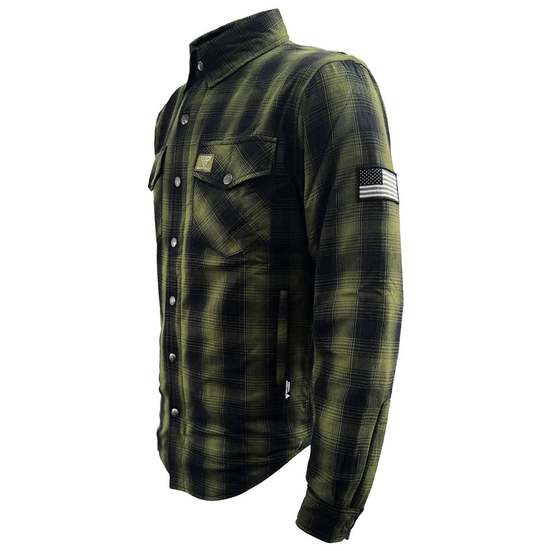 Load image into Gallery viewer, Protective Flannel Shirt For Men - Green and Black Plaid