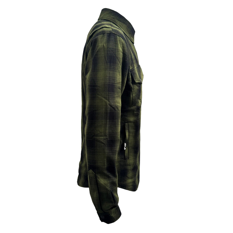 Load image into Gallery viewer, Protective Flannel Shirt For Men - Green and Black Plaid