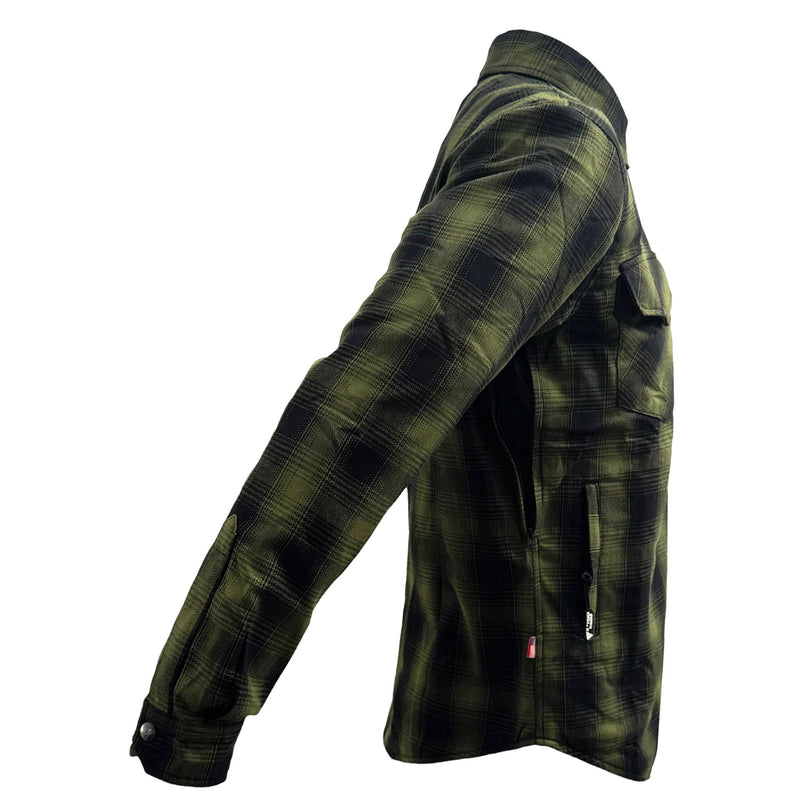 Load image into Gallery viewer, Protective Flannel Shirt For Men - Green and Black Plaid