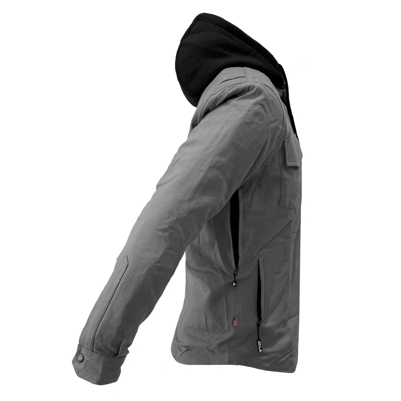 Load image into Gallery viewer, Protective Flannel Hoodie For Men - Grey Solid