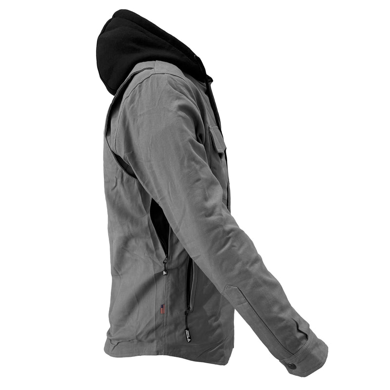 Load image into Gallery viewer, Protective Flannel Hoodie For Men - Grey Solid