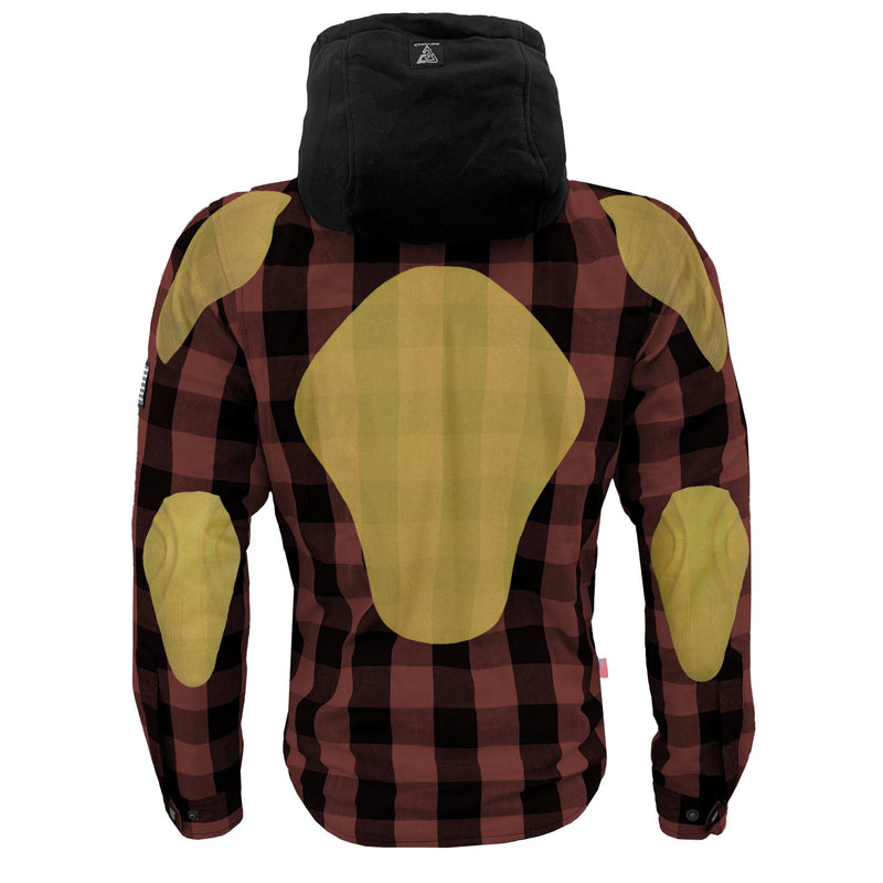 Load image into Gallery viewer, Protective Flannel Hoodie For Men - Brown and Black Checkered