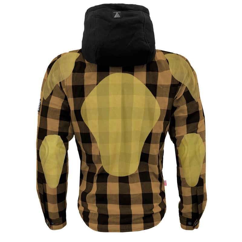 Load image into Gallery viewer, Protective Flannel Hoodie For Men - Camel and Black Checkered