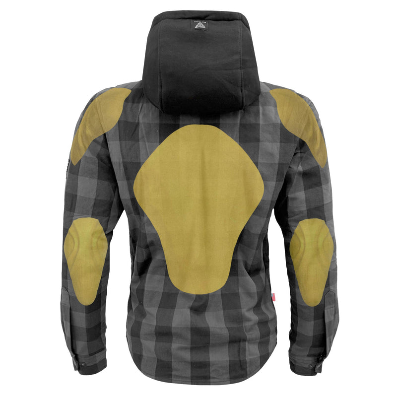 Load image into Gallery viewer, Protective Flannel Hoodie For Men - Grey and Black Checkered