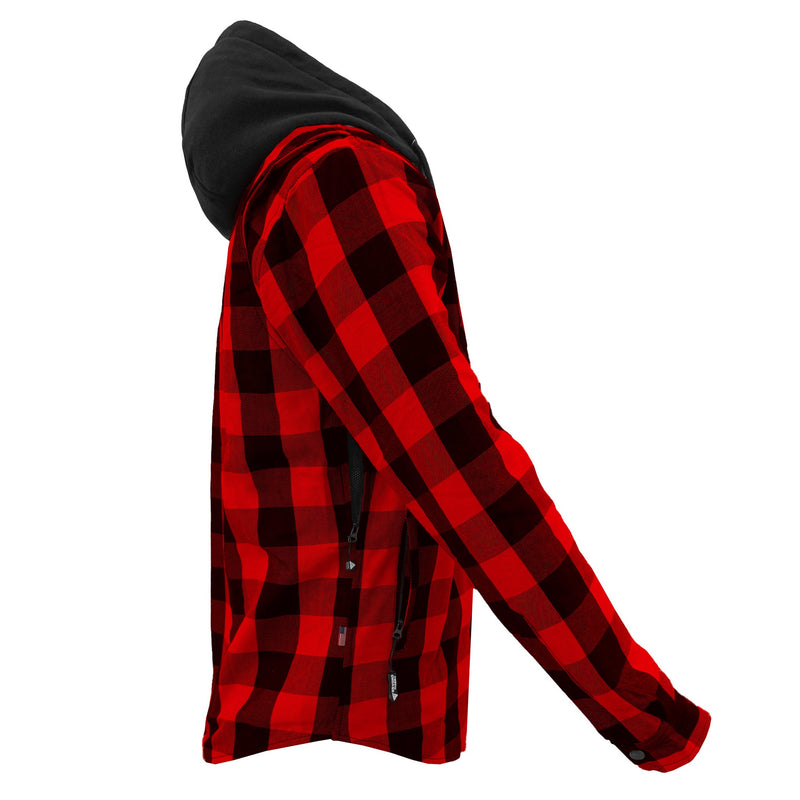 Load image into Gallery viewer, Protective Flannel Hoodie For Men - Red and Black Checkered