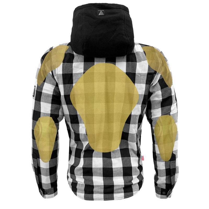 Load image into Gallery viewer, Protective Flannel Hoodie For Men - Black and White Checkered