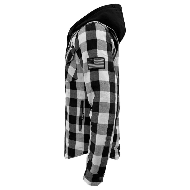 Load image into Gallery viewer, Protective Flannel Hoodie For Men - Black and White Checkered