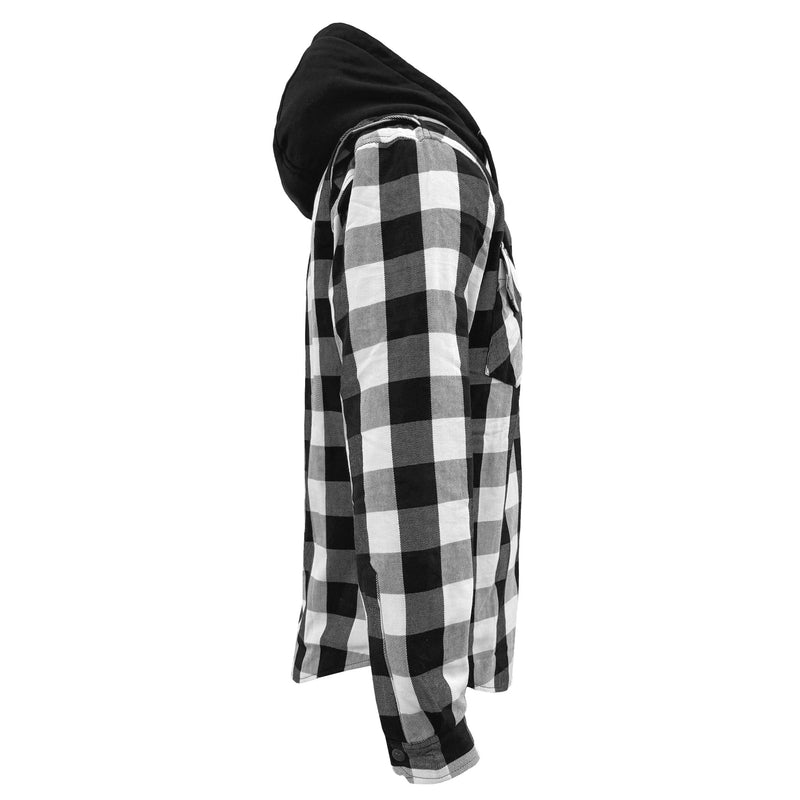 Load image into Gallery viewer, Protective Flannel Hoodie For Men - Black and White Checkered