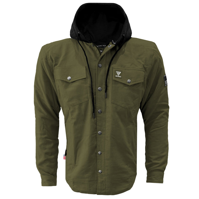Load image into Gallery viewer, Protective Flannel Hoodie For Men - Army Green Solid