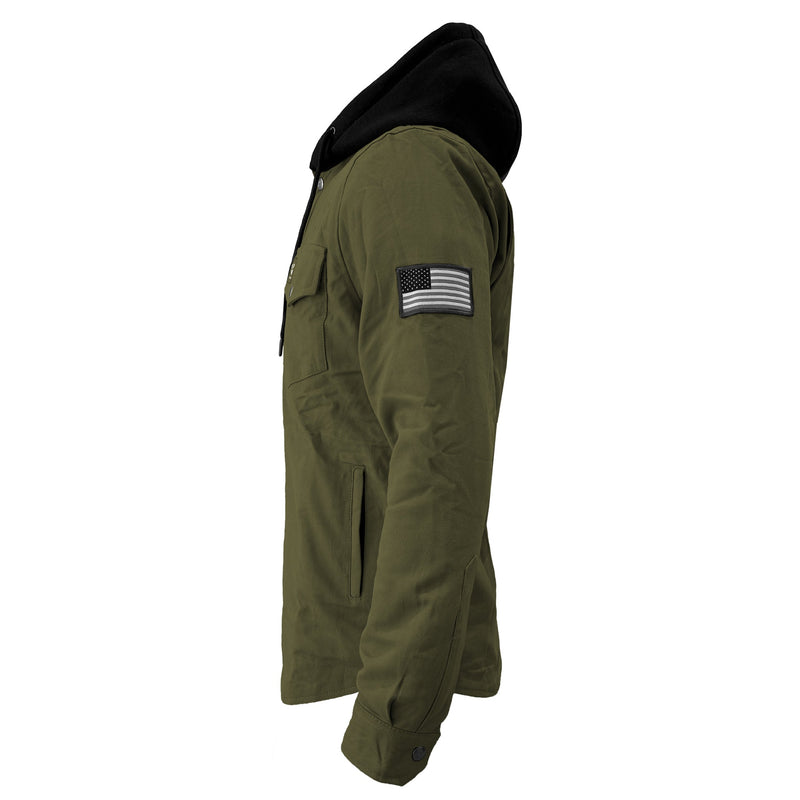 Load image into Gallery viewer, Protective Flannel Hoodie For Men - Army Green Solid