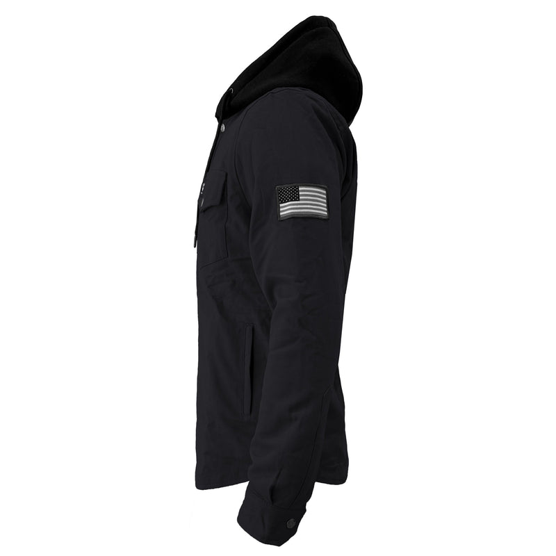 Load image into Gallery viewer, Protective Flannel Hoodie For Men - Black Solid