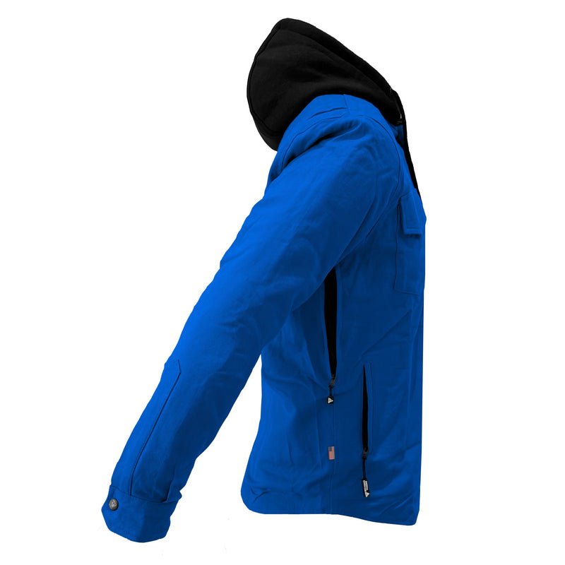 Load image into Gallery viewer, Protective Flannel Hoodie For Men - Blue Solid