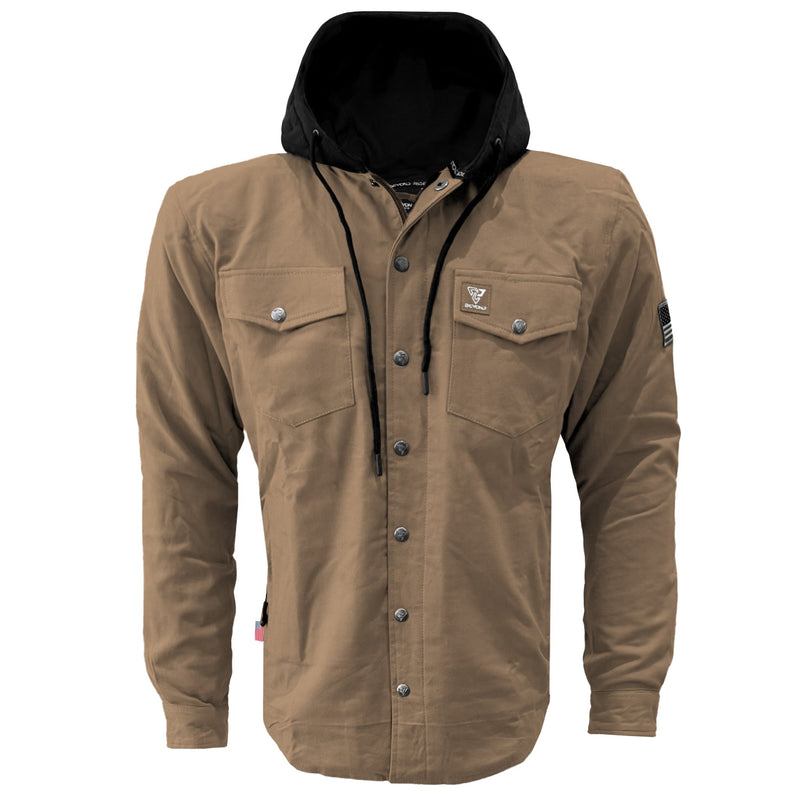 Load image into Gallery viewer, Protective Flannel Hoodie For Men - Camel Solid