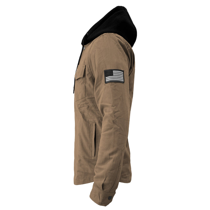 Load image into Gallery viewer, Protective Flannel Hoodie For Men - Camel Solid