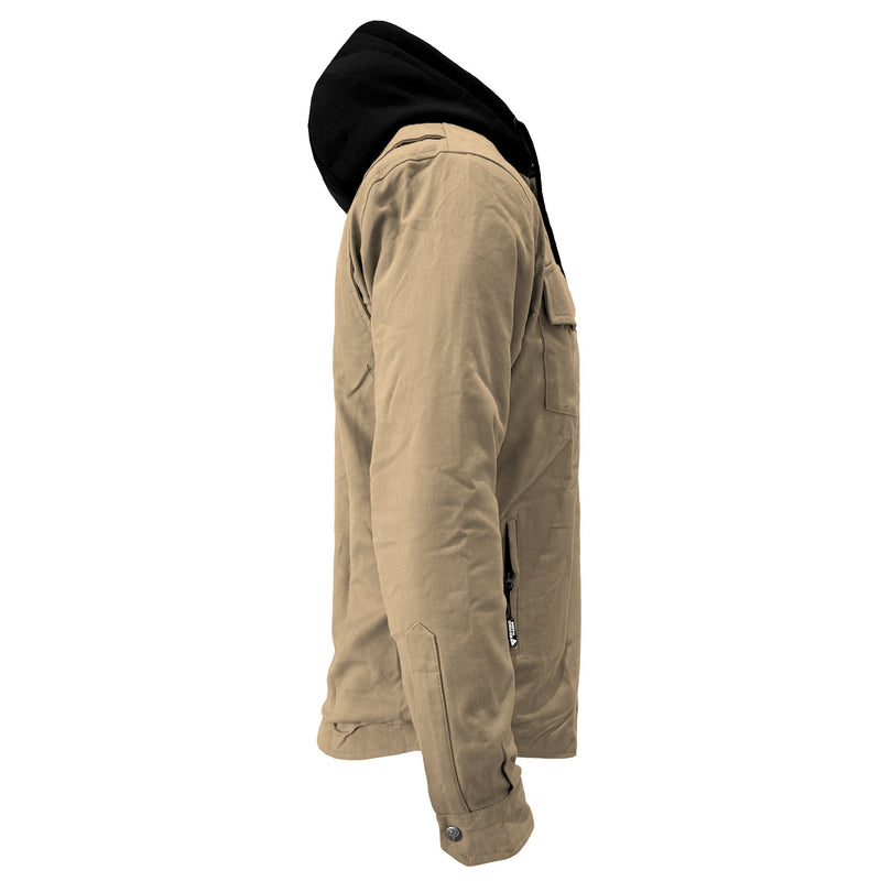 Load image into Gallery viewer, Protective Flannel Hoodie For Men - Khaki Solid