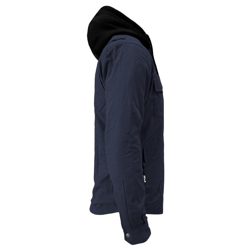 Load image into Gallery viewer, Protective Flannel Hoodie For Men - Navy Blue Solid