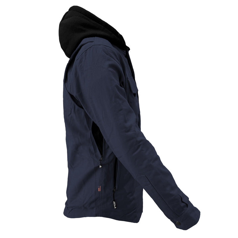 Load image into Gallery viewer, Protective Flannel Hoodie For Men - Navy Blue Solid