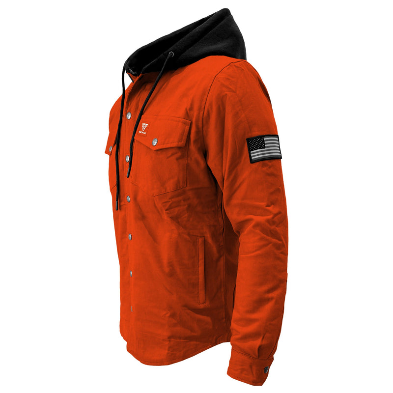 Load image into Gallery viewer, Protective Flannel Hoodie For Men - Orange Solid