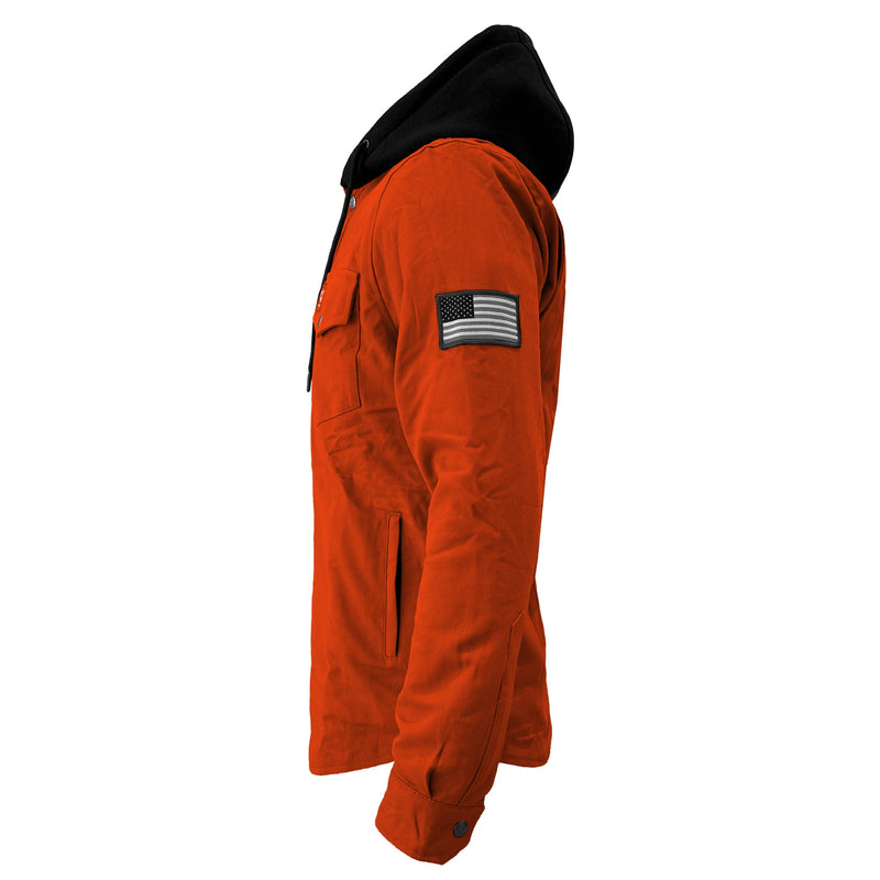 Load image into Gallery viewer, Protective Flannel Hoodie For Men - Orange Solid