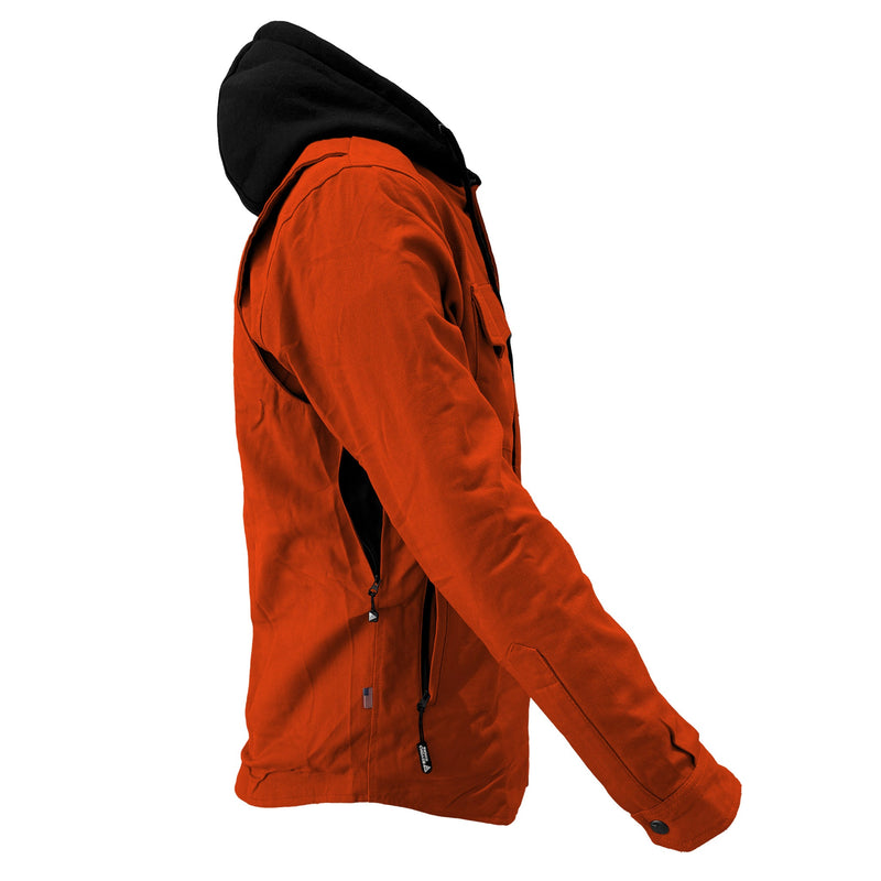 Load image into Gallery viewer, Protective Flannel Hoodie For Men - Orange Solid