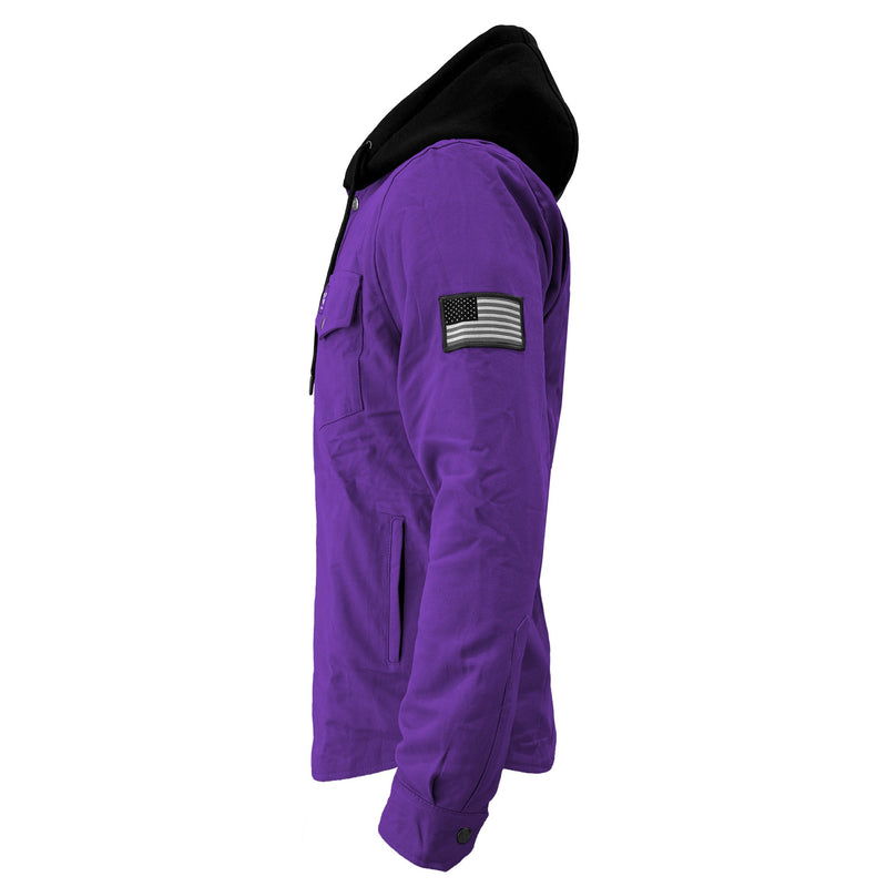 Load image into Gallery viewer, Protective Flannel Hoodie For Men - Purple Solid