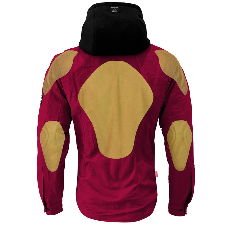 Load image into Gallery viewer, Protective Flannel Hoodie For Men - Red Maroon Solid with Pads
