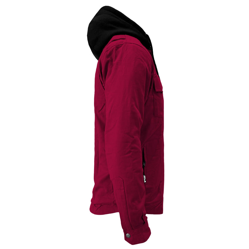 Load image into Gallery viewer, Protective Flannel Hoodie For Men - Red Maroon Solid with Pads