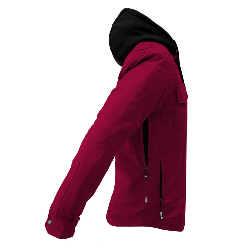 Load image into Gallery viewer, Protective Flannel Hoodie For Men - Red Maroon Solid with Pads