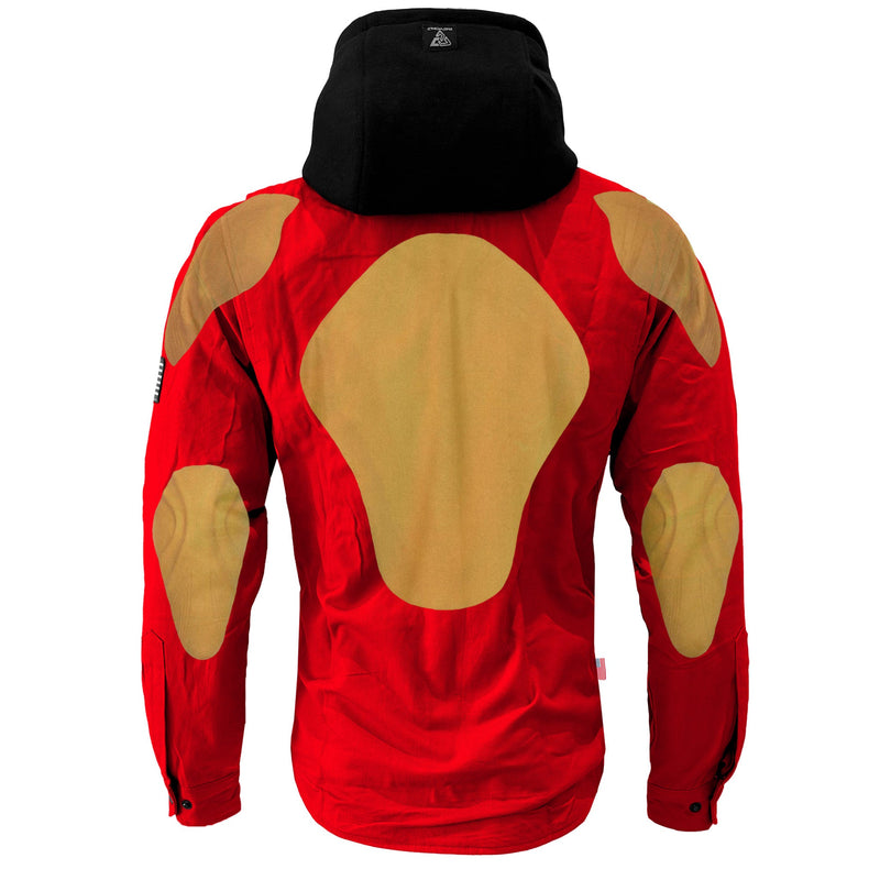 Load image into Gallery viewer, Protective Flannel Hoodie For Men - Red Solid