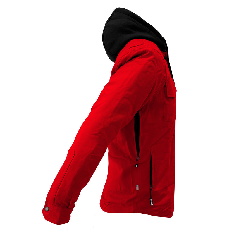 Load image into Gallery viewer, Protective Flannel Hoodie For Men - Red Solid