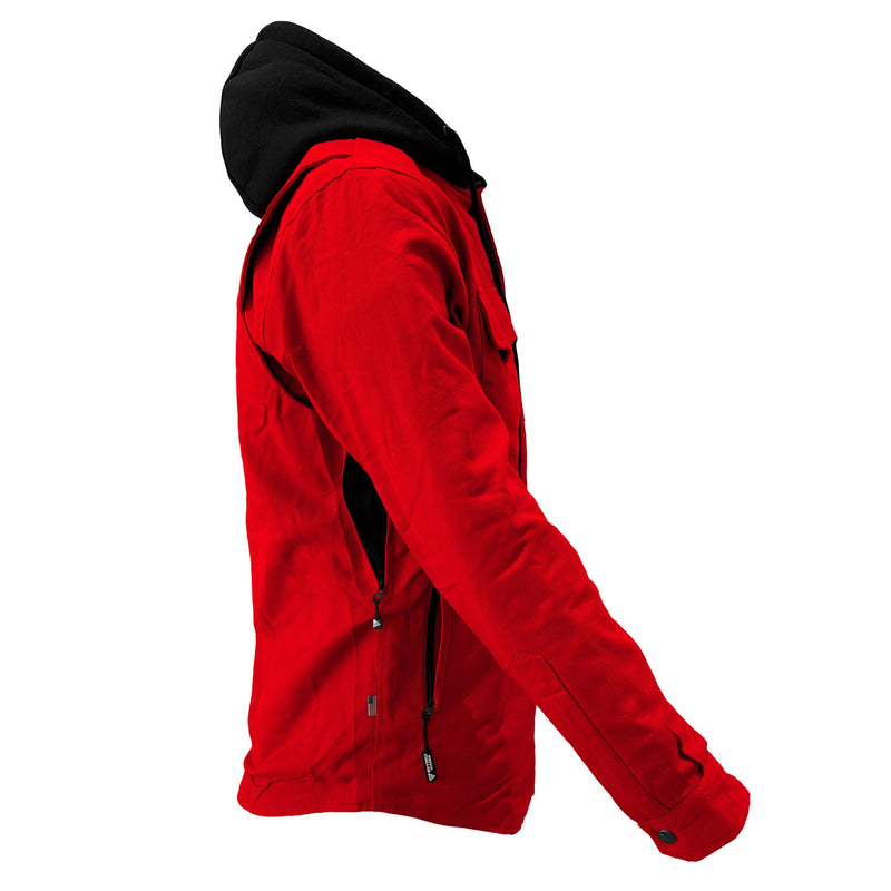 Load image into Gallery viewer, Protective Flannel Hoodie For Men - Red Solid