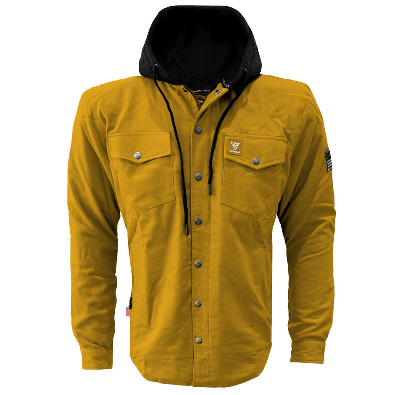 Load image into Gallery viewer, Protective Flannel Hoodie For Men - Yellow Solid