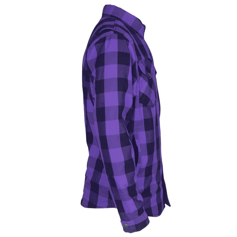 Load image into Gallery viewer, Protective Flannel Shirt - Purple and Black Checkered