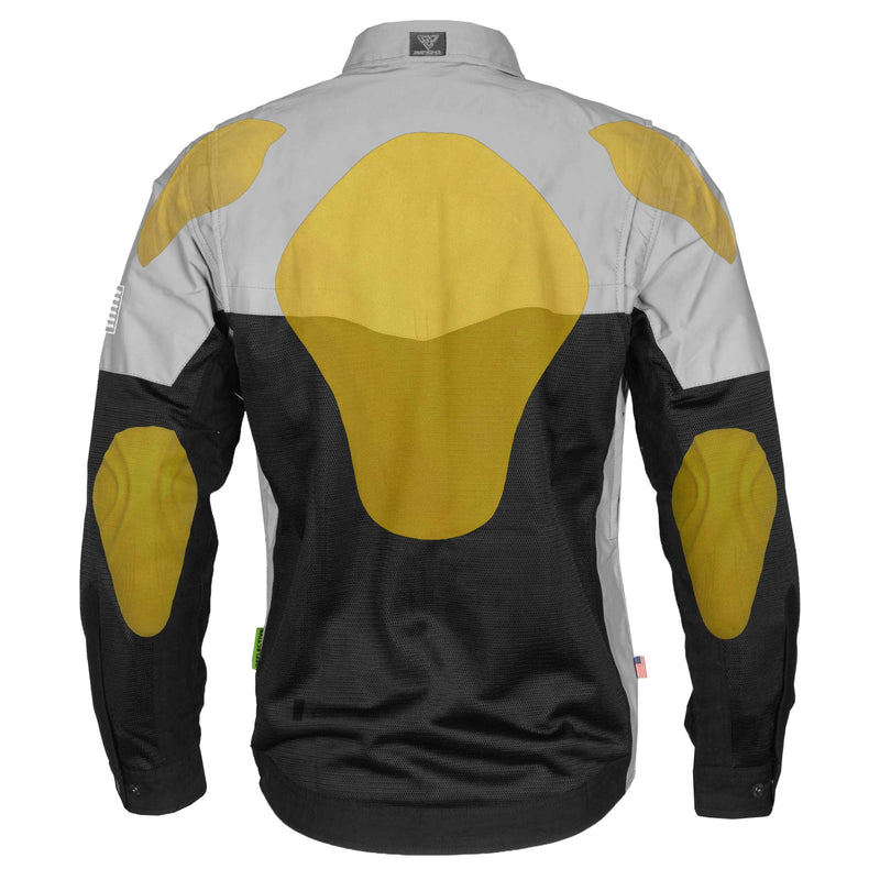 Load image into Gallery viewer, Summer Mesh Reflective Shirt "Alloy Eclipse" - Black and Silver with Pads