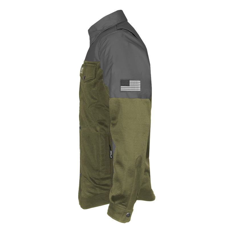 Load image into Gallery viewer, Summer Mesh Reflective Shirt Army Green Nebula