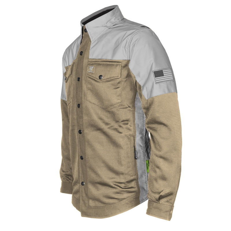Load image into Gallery viewer, Summer Mesh Reflective Shirt Khaki Eclipse