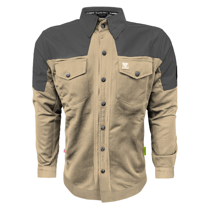 Load image into Gallery viewer, Summer Mesh Reflective Shirt Khaki Nebula - with Pads