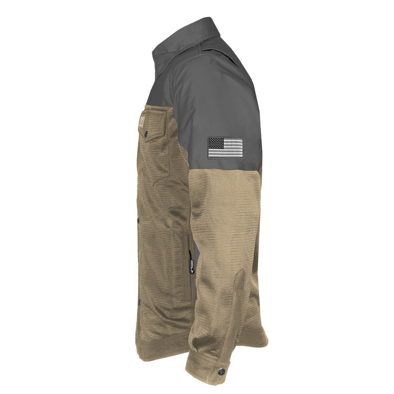Load image into Gallery viewer, Summer Mesh Reflective Shirt Khaki Nebula - with Pads