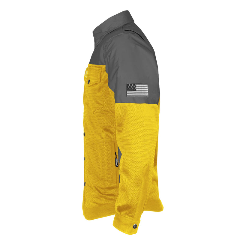 Load image into Gallery viewer, Summer Mesh Reflective Shirt Yellow Nebula - with Pads