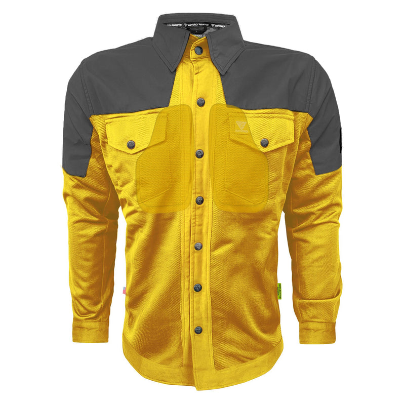 Load image into Gallery viewer, Summer Mesh Reflective Shirt Yellow Nebula - with Pads